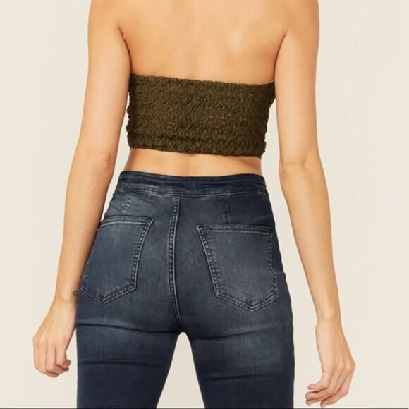 Free People Army Olive Adella Corset Bra bralette size Small - Picture 3 of 13